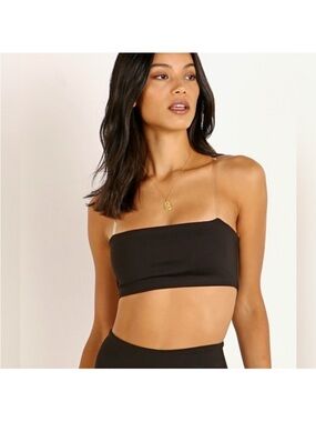 Beyond Yoga Sportflex Clear Bra Black Sz XS